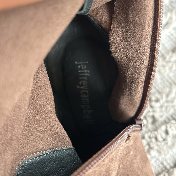 Jeffrey Campbell thigh high, chocolate brn, suede like, block heeled boots, 7.5 - Picture 2 of 6